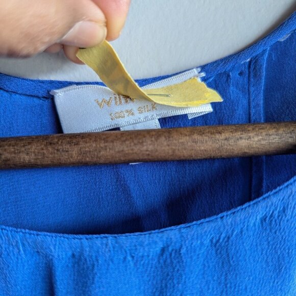 Wilfred 100% Silk Cress-Cross Open Back Blue Tank Top Womens Size S Fairy Grunge - Picture 3 of 8